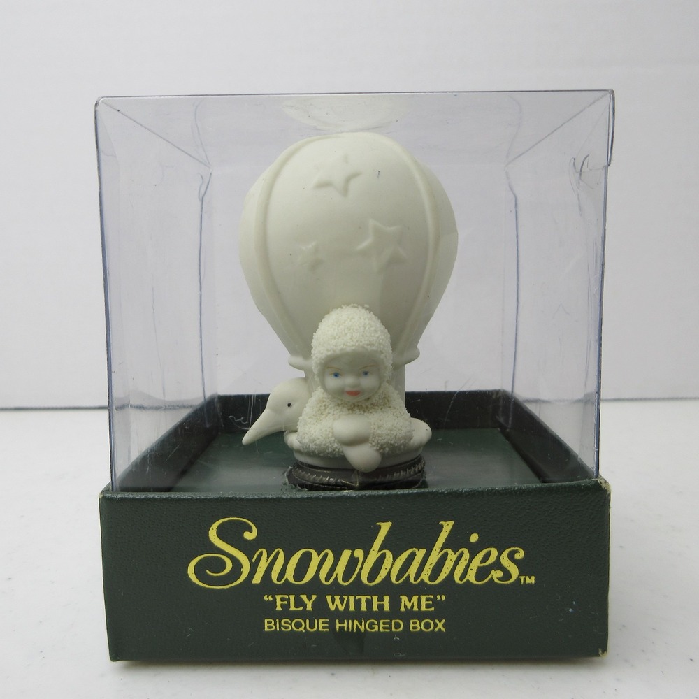 Dept 56 Snowbabies Fly With Me Trinket Hinged Box Hot Air Balloon
